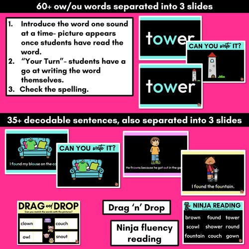 Resource preview 3 for Diphthongs - OW Sound Powerpoint