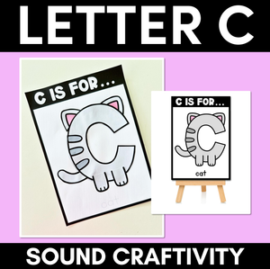 Beginning Sound Crafts - UPPERCASE Letter C - C is for Cat