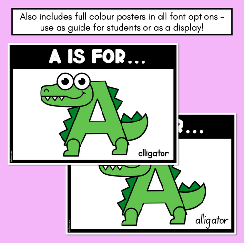 Resource preview 4 for Beginning Sound Crafts - UPPERCASE Letter A - A is for Alligator