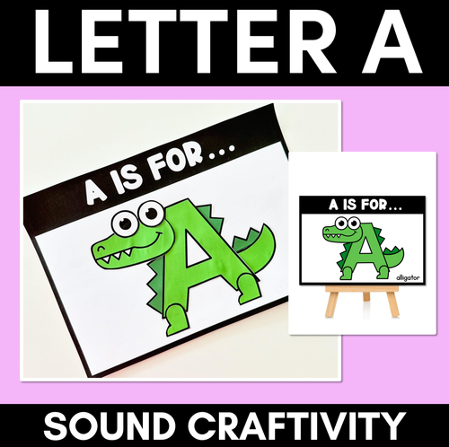 Resource preview 1 for Beginning Sound Crafts - UPPERCASE Letter A - A is for Alligator