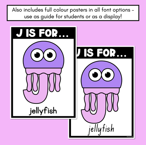 Resource preview 4 for Beginning Sound Crafts - UPPERCASE Letter J - J is for Jellyfish