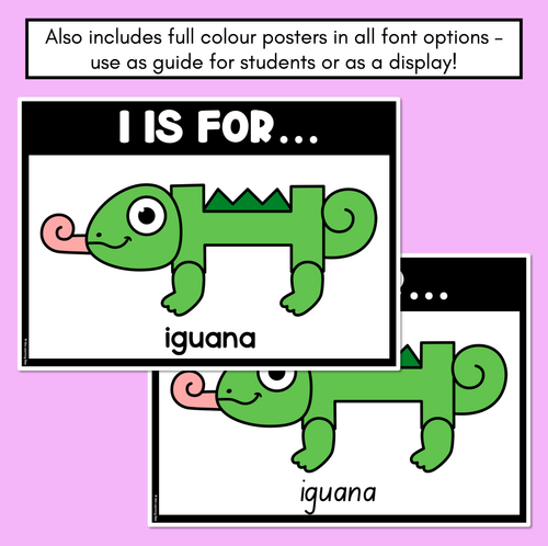 Resource preview 4 for Beginning Sound Crafts - UPPERCASE Letter I - I is for Iguana