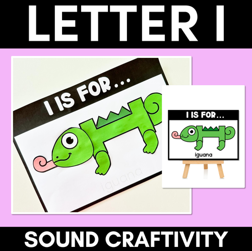 Resource preview 1 for Beginning Sound Crafts - UPPERCASE Letter I - I is for Iguana