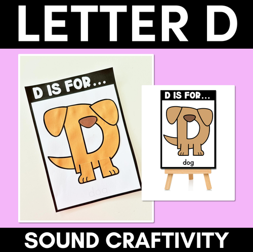 Resource preview 1 for Beginning Sound Crafts - UPPERCASE Letter D - D is for Dog