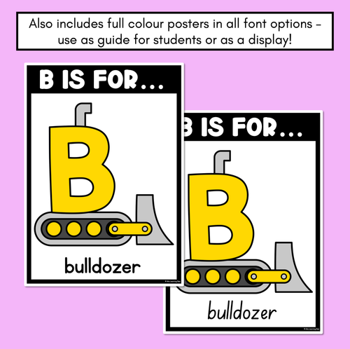 Resource preview 4 for Beginning Sound Crafts - UPPERCASE Letter B - B is for Bulldozer