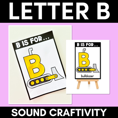 Resource preview 1 for Beginning Sound Crafts - UPPERCASE Letter B - B is for Bulldozer