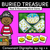 1 for Real and Nonsense Consonant Digraphs QU NG + X Words - Phonics Game - BURIED TREASURE