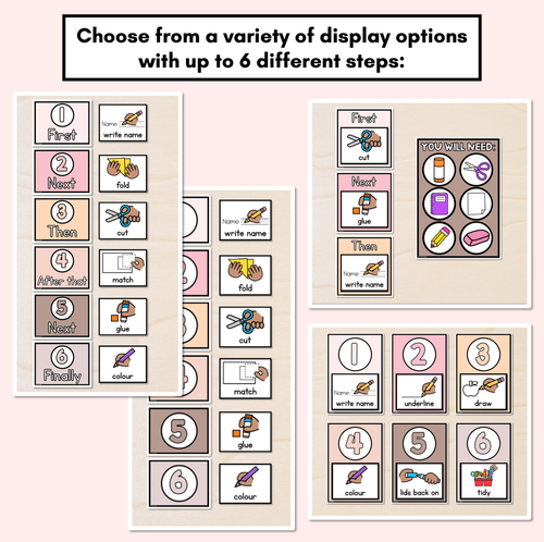 Resource preview 2 for Instructional Icon Editable Templates - Classroom Instructions & Equipment Visuals - NEUTRAL PALETTE