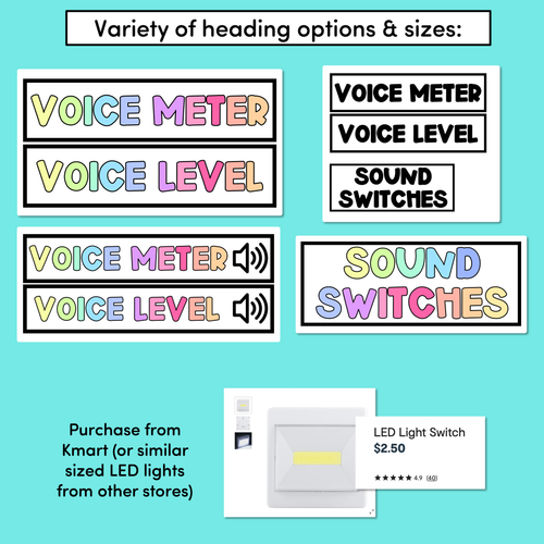 Resource preview 3 for Voice Level Light Templates - Editable Sound Switches - Classroom Management Tool