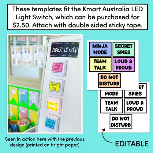 Resource preview 2 for Voice Level Light Templates - Editable Sound Switches - Classroom Management Tool