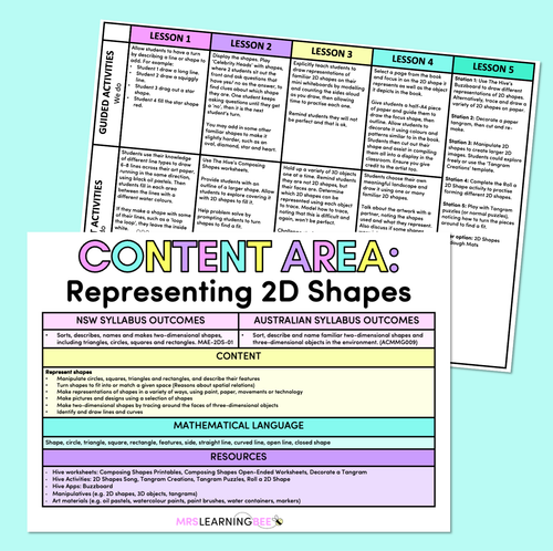 Resource preview 1 for 2D Spatial Structure - Representing 2D Shapes - Kindergarten/Foundation Program