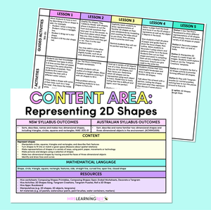 2D Spatial Structure - Representing 2D Shapes - Kindergarten/Foundation Program