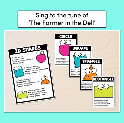 Resource preview 2 for 2D Shapes Song Posters