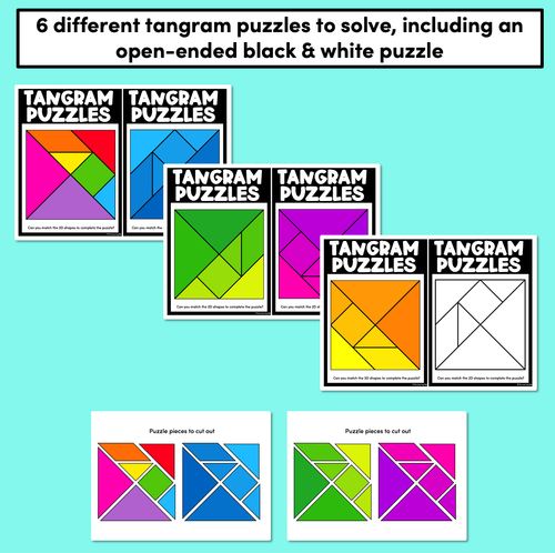 Resource preview 2 for Tangram Puzzles - 2D Shapes Activity