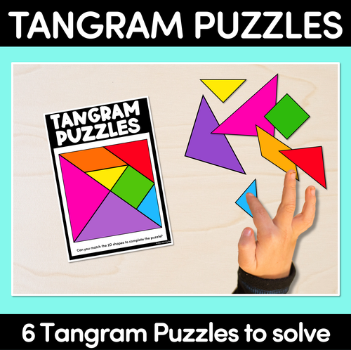 Resource preview 1 for Tangram Puzzles - 2D Shapes Activity