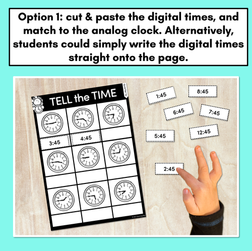 Resource preview 2 for TIME WORKSHEETS - Telling the time to quarter to