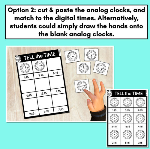 Resource preview 4 for TIME WORKSHEETS - Telling the time to quarter past