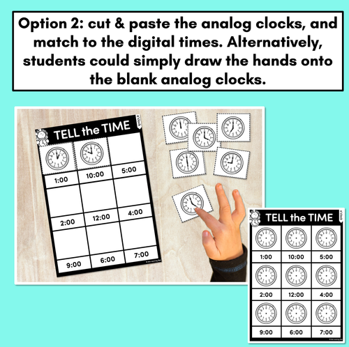 Resource preview 3 for TIME WORKSHEETS - Telling the time to O'clock