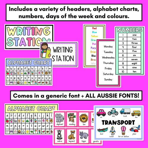 Resource preview 4 for Kindergarten Writing Station - Vocabulary and Writing Prompts for Kindergarten and Grade 1