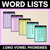 1 for Decodable Word Lists - Long Vowel Sound Word Lists