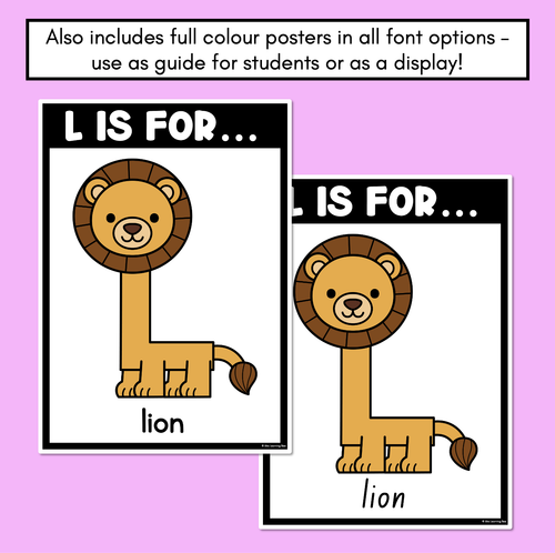 Resource preview 4 for Beginning Sound Crafts - UPPERCASE Letter L - L is for Lion