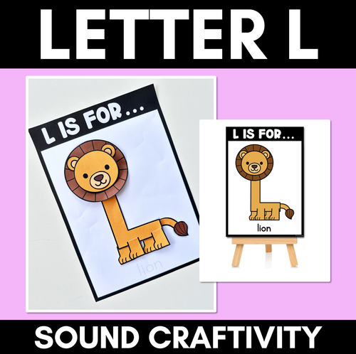 Resource preview 1 for Beginning Sound Crafts - UPPERCASE Letter L - L is for Lion