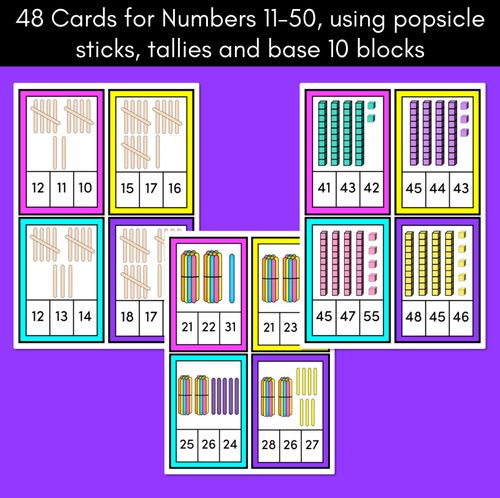 Resource preview 2 for 2 DIGIT NUMBER CLIP CARDS - Place Value Math Center - Numbers 10-100