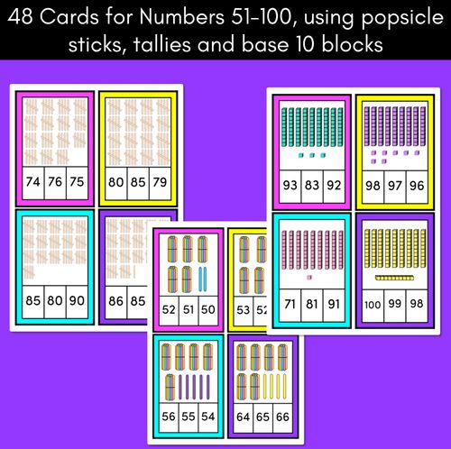 Resource preview 3 for 2 DIGIT NUMBER CLIP CARDS - Place Value Math Center - Numbers 10-100