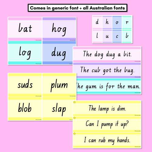 Resource preview 5 for CVC CVCC CCVC Decodable Words and Sentence Cards - Set 2 - r l d b h o u c