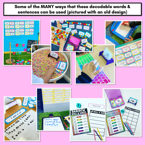 Resource preview 4 for CVC CVCC CCVC Decodable Words and Sentence Cards - Set 2 - r l d b h o u c