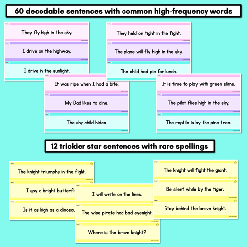 Resource preview 3 for Long Vowel I Decodable Words and Sentence Cards