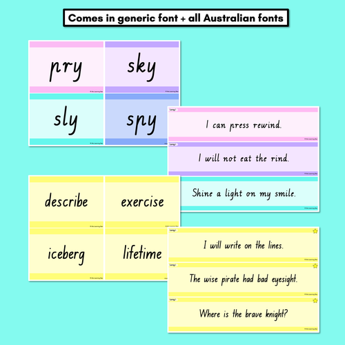 Resource preview 5 for Long Vowel I Decodable Words and Sentence Cards