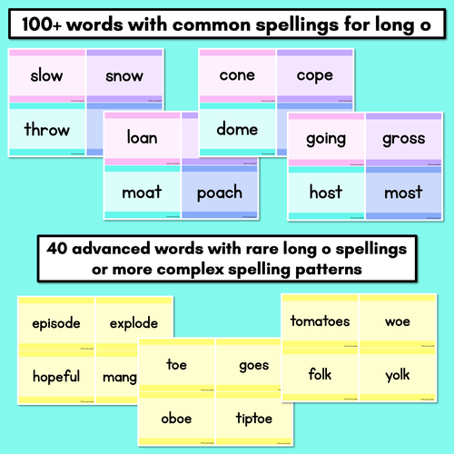 Resource preview 2 for Long Vowel O Decodable Words and Sentence Cards