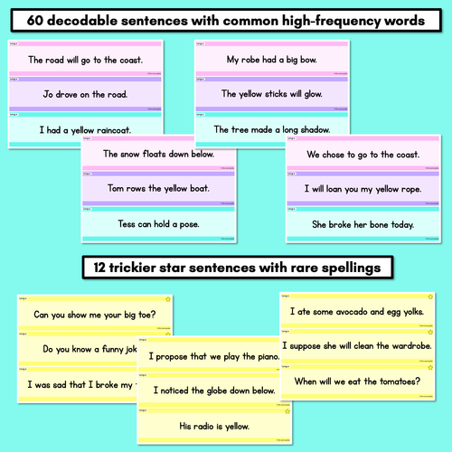 Resource preview 3 for Long Vowel O Decodable Words and Sentence Cards