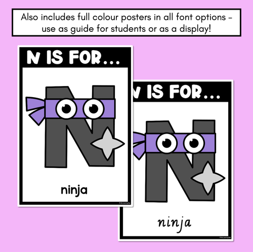 Resource preview 4 for Beginning Sound Crafts - UPPERCASE Letter N - N is for Ninja