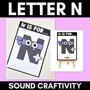 Beginning Sound Crafts - UPPERCASE Letter N - N is for Ninja