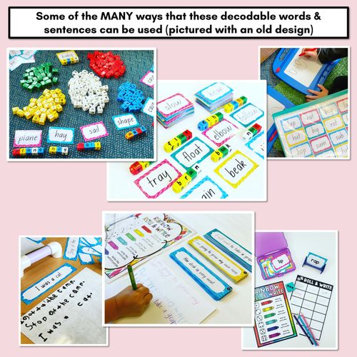 Resource preview 4 for Neutral Long Vowel A Decodable Words and Sentence Cards