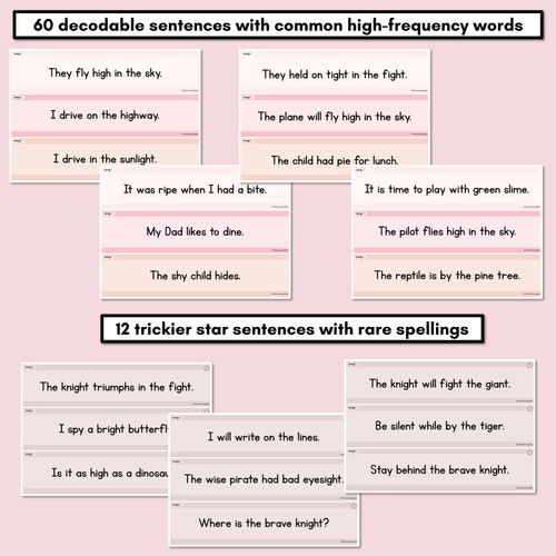 Resource preview 3 for Neutral Long Vowel I Decodable Words and Sentence Cards