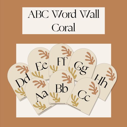 Resource preview 1 for ABC Word Wall Coral