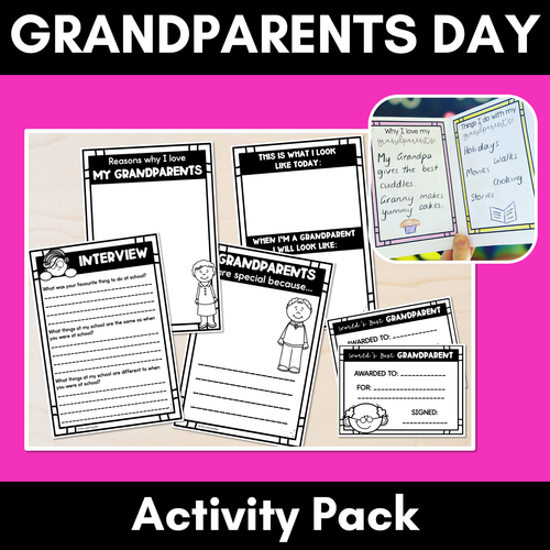 Resource preview 1 for Grandparents Day Activity Pack - Writing Templates, Grandparent Interview, Mini Books & More