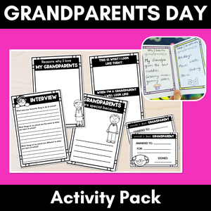 Grandparents Day Activity Pack - Writing Templates, Grandparent Interview, Mini Books & More