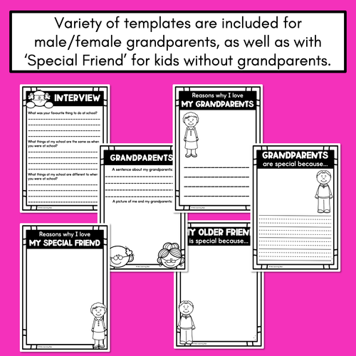 Resource preview 3 for Grandparents Day Activity Pack - Writing Templates, Grandparent Interview, Mini Books & More