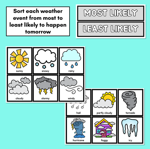 Resource preview 2 for Weather Probability Task Cards