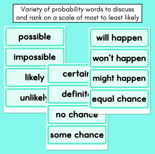 Resource preview 2 for Probability Vocabulary Flash Cards