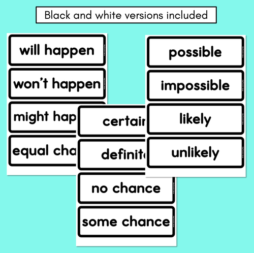 Resource preview 3 for Probability Vocabulary Flash Cards