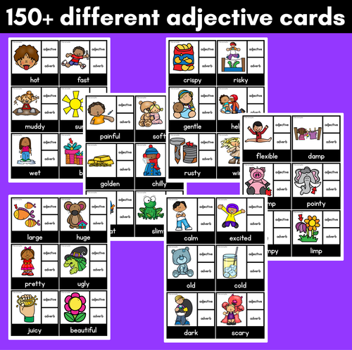 Resource preview 3 for Adjective or Adverb Clip Cards - LOW PREP GRAMMAR ACTIVITY