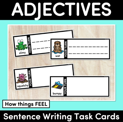 Resource preview 1 for Adjectives Task Cards- How things FEEL