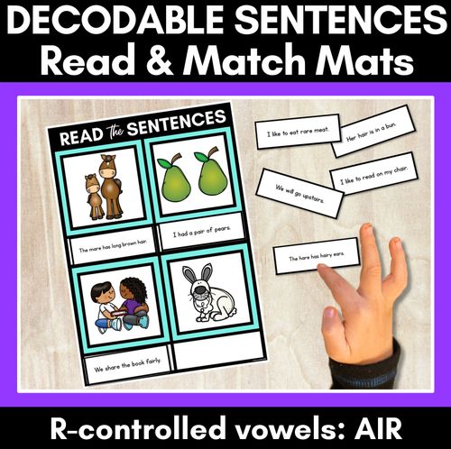 Resource preview 11 for R-Controlled Vowels Decodable Sentence Activities COMPLETE BUNDLE