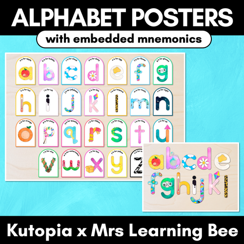 Resource preview 1 for Alphabet Posters with Embedded Mnemonics - Uppercase & Lowercase Letters - The Kutopia Collection