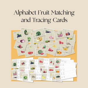 Alphabet Fruit Matching and Tracing Cards